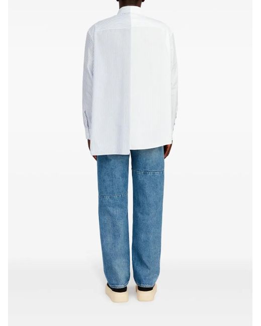 MM6 by Maison Margiela White Asymmetric Shirt for men