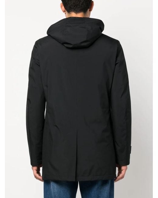 Herno Black Padded Jacket With Detachable Hood For for men