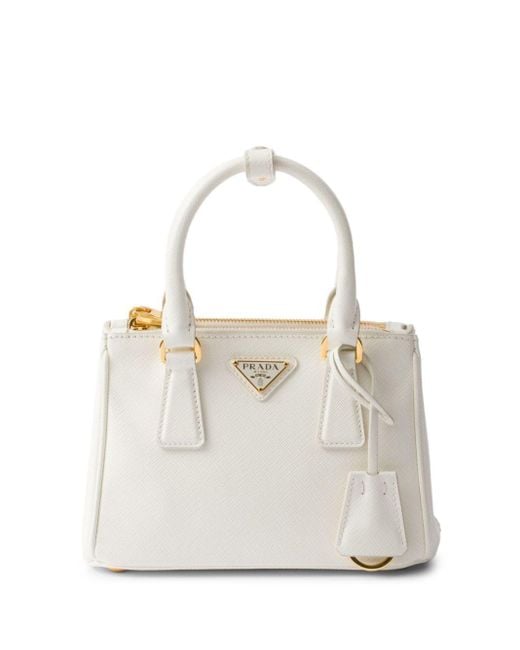 Prada White Galleria Saffiano Leather Mini Bag