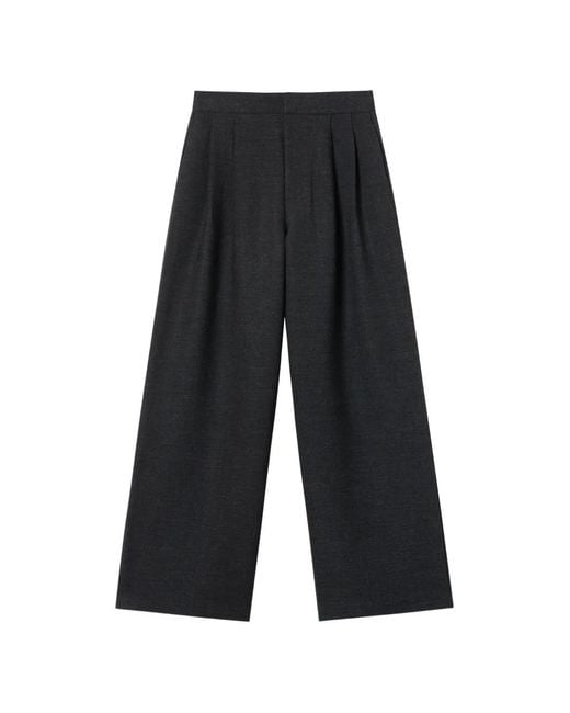 B+ AB White Pleated Wide-Leg Trousers