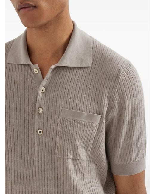 Brunello Cucinelli Gray Short Sleeve Polo for men