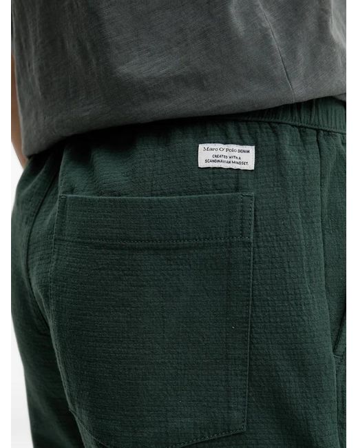 Marc O' Polo Green Drawstring Seersucker Shorts for men