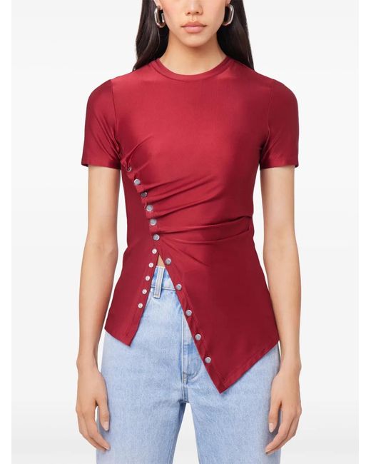 Rabanne Red Draped T-Shirt