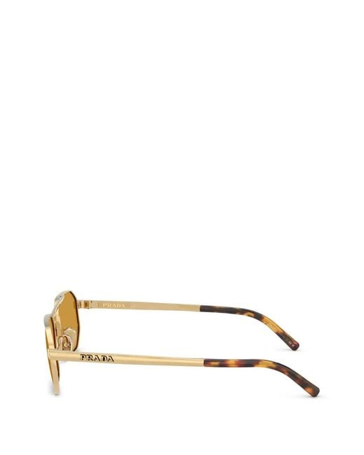 Prada Metallic Geometric-Frame Sunglasses for men
