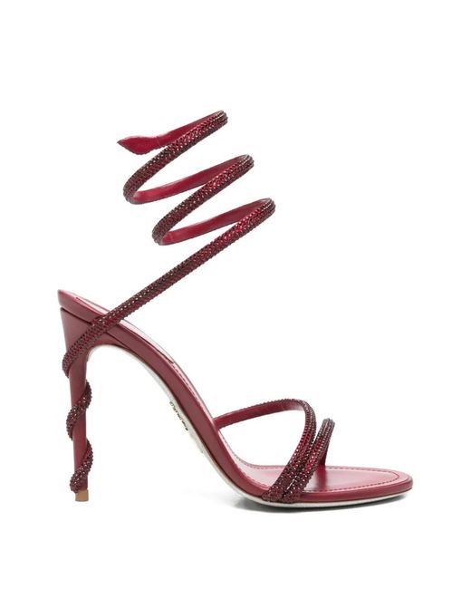 Rene Caovilla Pink Margot Crystal-Embellished Sandals