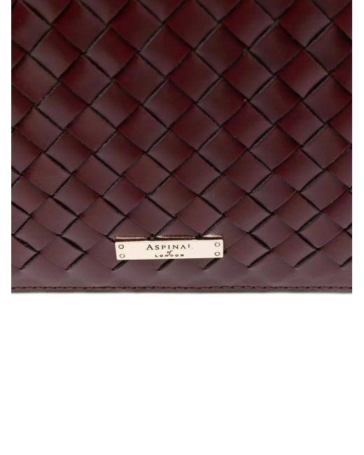 Aspinal Purple Camera Woven Mini Crossbody Bag