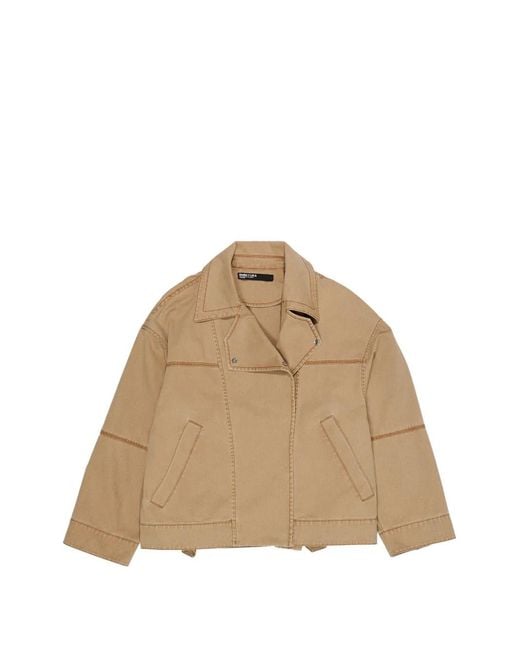 Bimba Y Lola Natural Oversized Buttoned Jacket