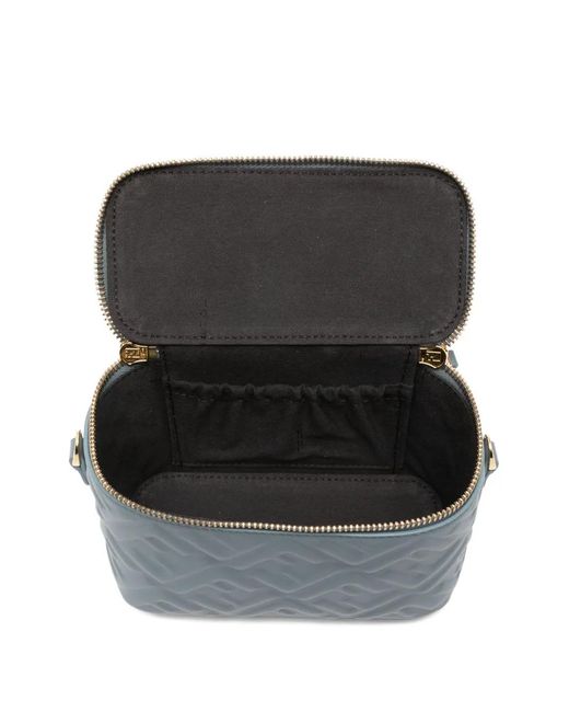 Fendi Blue Vanity Ff-Logo Leather Mini Bag