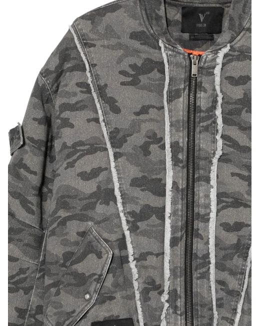FIVE CM Gray Camouflage-Print Bomber Jacket for men