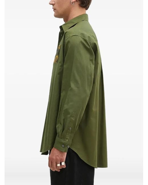 Undercover Green Pocket Button Shirt for men