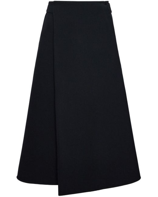 Proenza Schouler Black Wraparound High-waist Midi Skirt