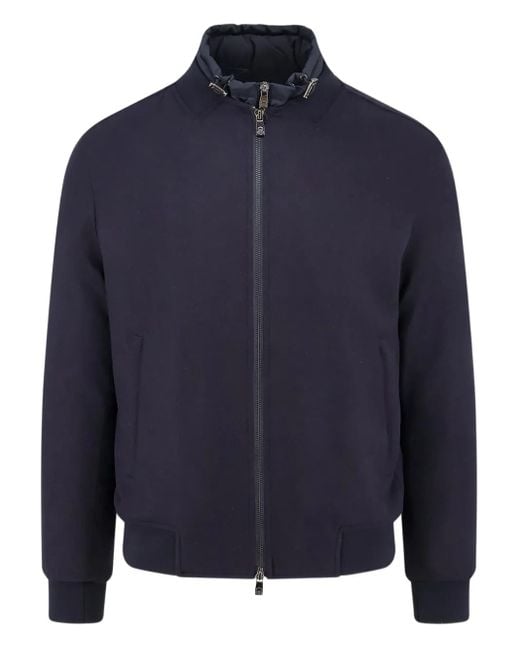 Corneliani Blue Zip Padded Jacket for men