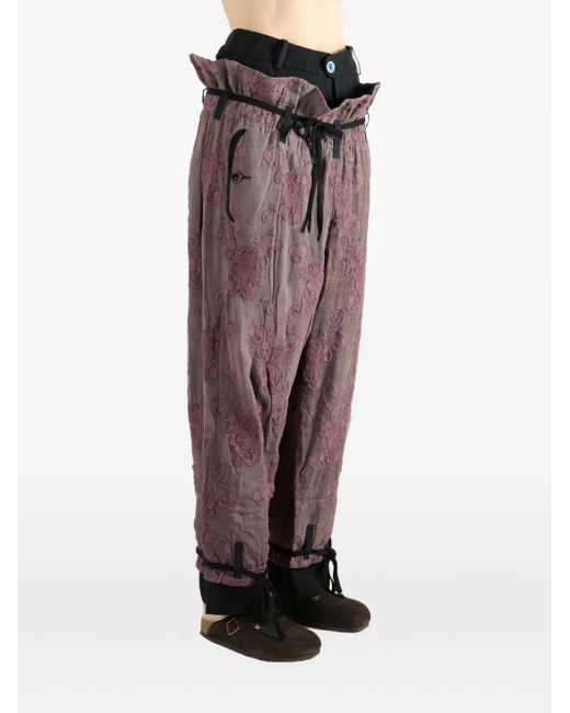 Commun's Black Floral Trousers
