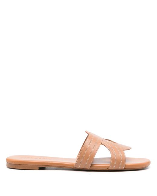 Robert Clergerie Ivory Leather Sandals in het Pink