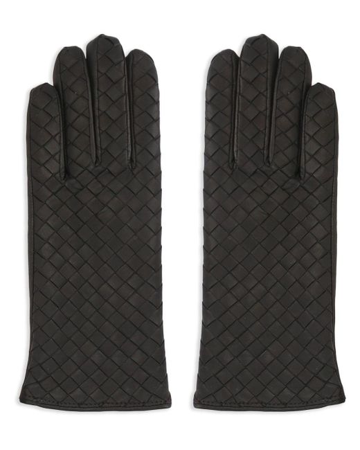 Bottega Veneta Black Intrecciato Handschuhe