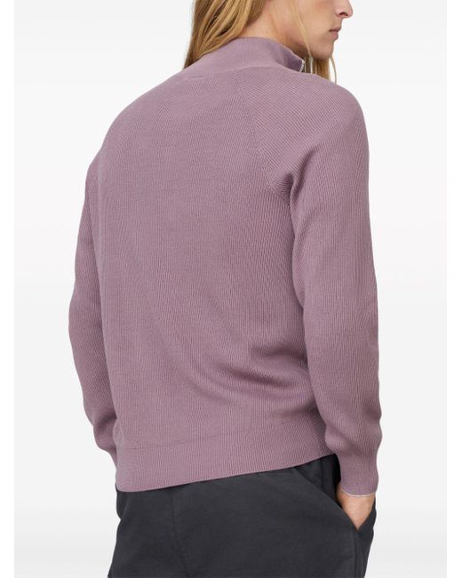 Pull en coton à fermeture zippée Brunello Cucinelli pour homme en coloris Purple