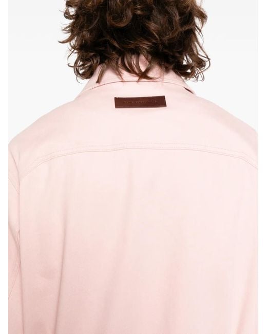 Feng Chen Wang Pink Logo-Patched Long-Sleeve Bomber Jacket for men