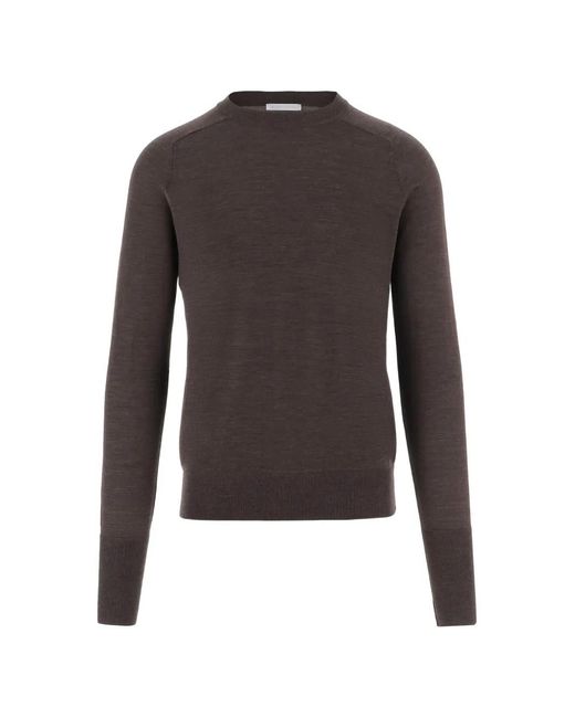 Oliver Lattughi Black Crew-Neck Merino Sweater for men