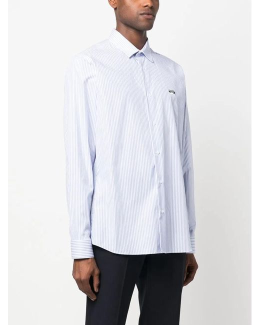 Philipp Plein White Graphic-Print Striped Shirt for men