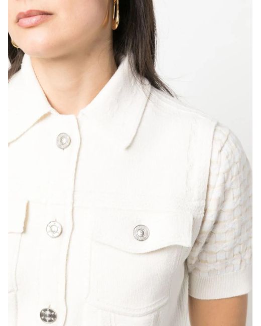 Barrie White Knitted Sleeveless Jacket