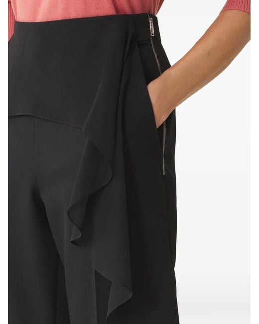 Lanvin Black Trousers With Ruffles