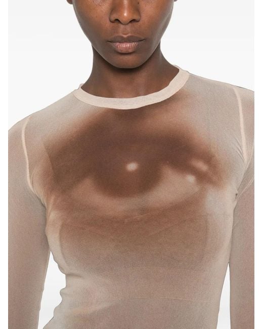 Jean Paul Gaultier White Crew Neck Long-Sleeve Top