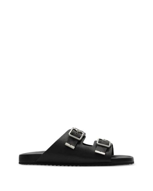 Burberry Black Leather Urchin Sandals for men