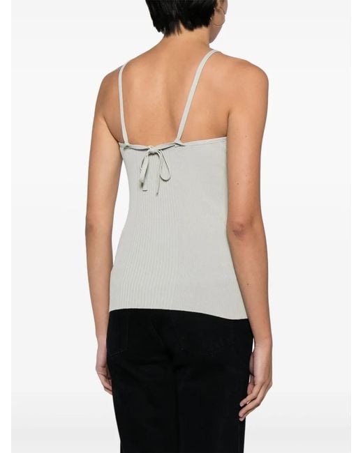 Low Classic Geribbelde Tanktop in het White