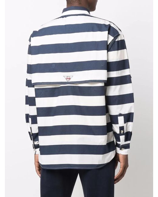 BBCICECREAM Blue Striped Button-up Shirt for men
