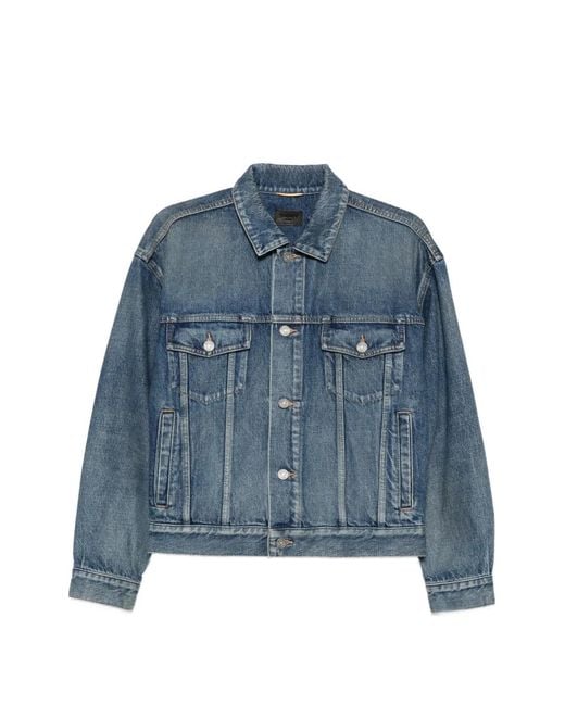 Saint Laurent Button-Up Spijkerjack in het Blue