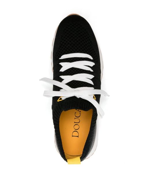 Doucal's Black Sneakers mit gestricktem Obermaterial