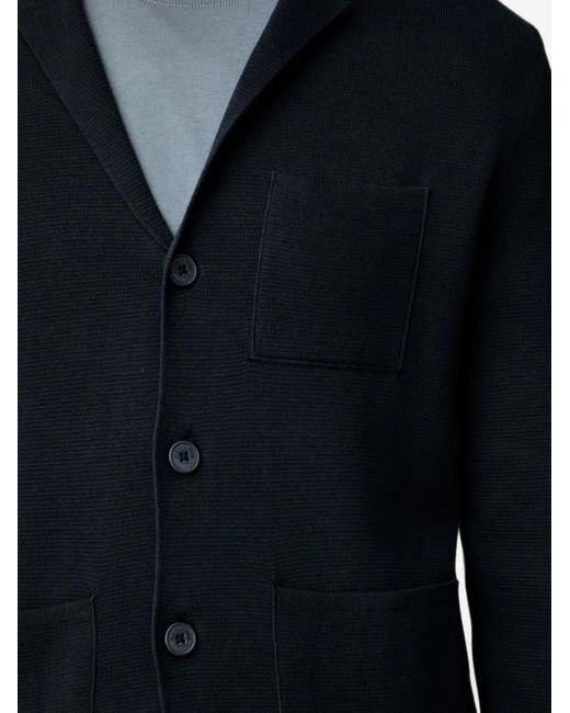 Marc O' Polo Black Patch-Pocket Button-Up Cardigan for men