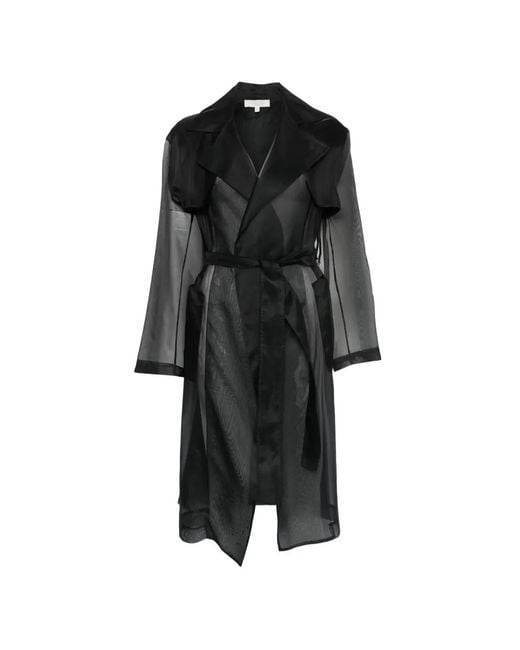 Antonelli Black Belted Sheer Coat