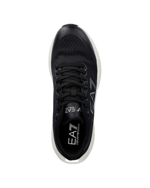 EA7 Black Logo-Print Sneakers for men