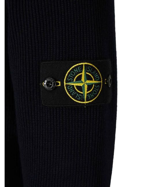 Stone Island Blue Zip-Up Sweater for men