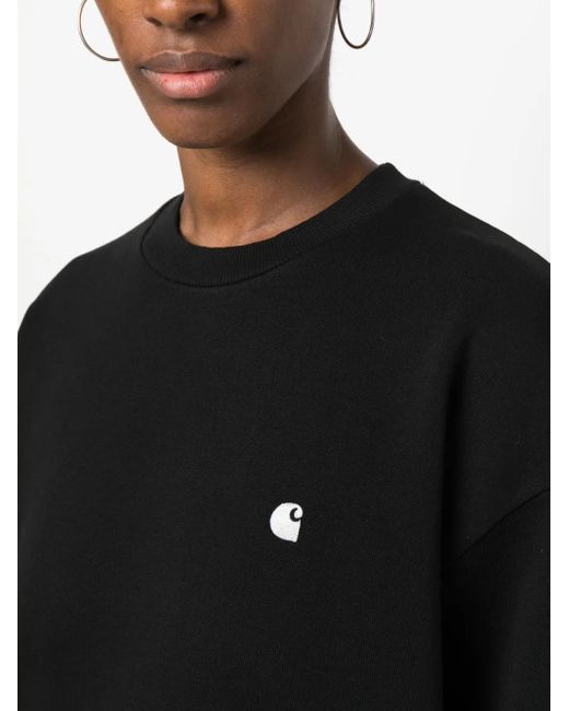 Carhartt Black Embroidered-Logo Cotton Sweatshirt