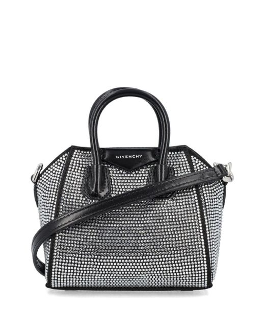 Givenchy Black Antigona Rhinestone-embellished Mini Bag