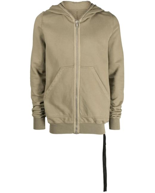 Rick Owens Natural Zip-Up Cotton Hoodie for men