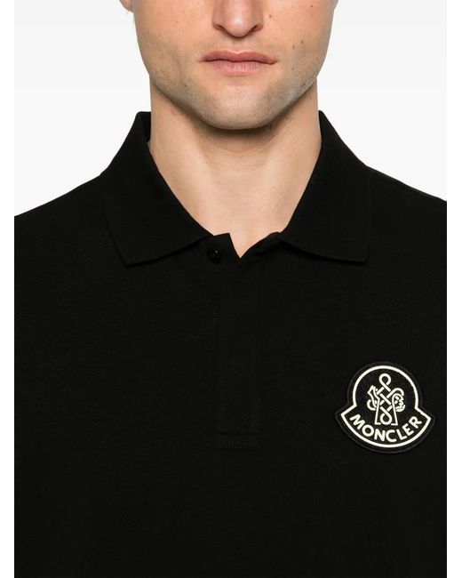 Moncler Black Ss Polo for men