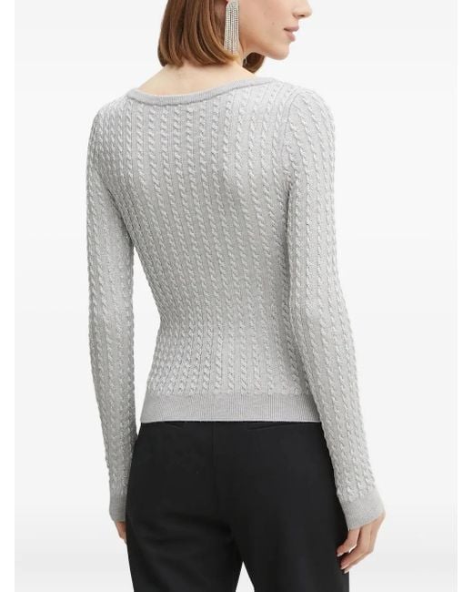 Guess White Cable-Knit Sweater