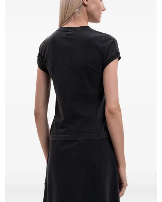 Vetements Black Logo-Embroidered T-Shirt