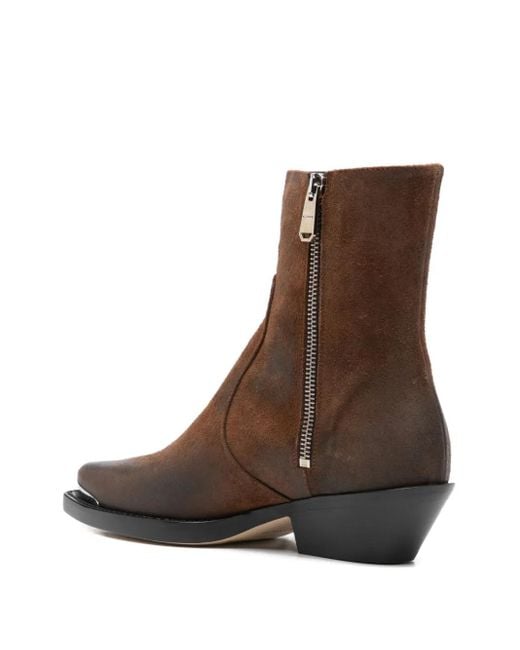 Dondup Brown 50Mm Pointed-Toe Zip Boots