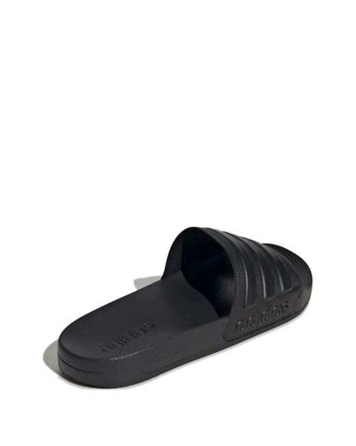 Adidas Black Adilette Striped Slides