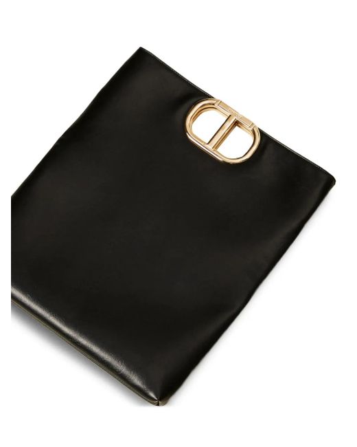 Twinset Black Handware-Clasp Tote Bag