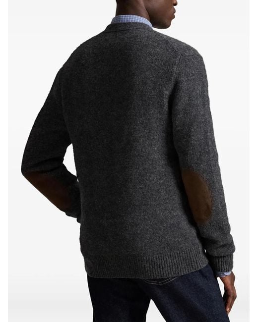 Polo Ralph Lauren Black Patch-Pocket V-Neck Cardigan for men