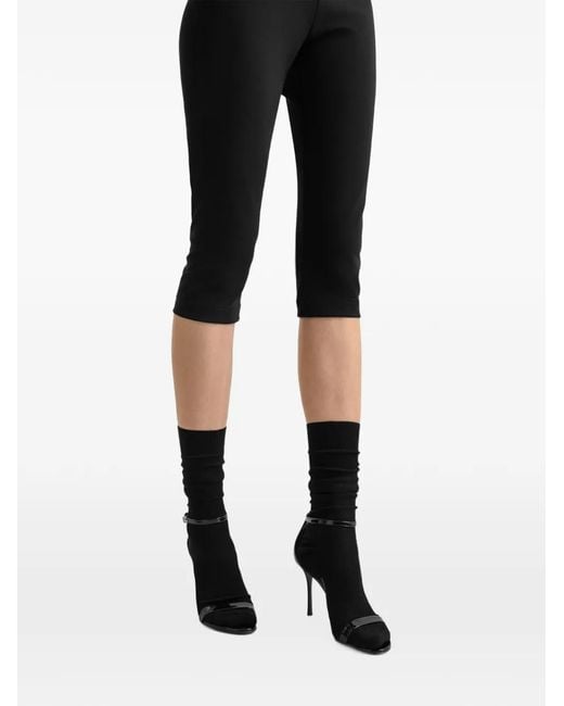 Dolce & Gabbana Black Milano Stitch Jersey Leggings