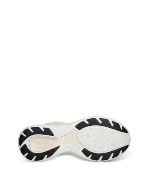 Guess White Squan Panelled Logo-Print Sneakers for men