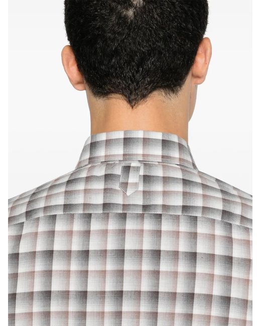 Canali White Checked Shirt for men