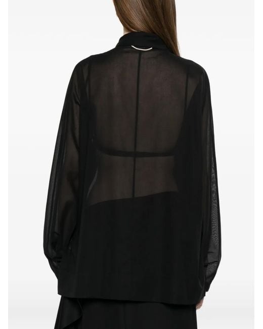 Carven Black Pearl-Appliqué Shirt