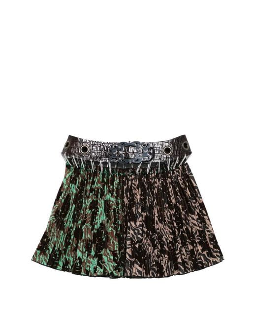 Chopova Lowena Black Wilson Pleated Print Mini Skirt